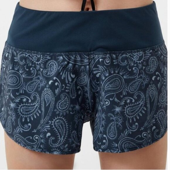 Sweaty Betty Time Trial Run Shorts Blue/Paisley Size Small - Picture 1 of 4